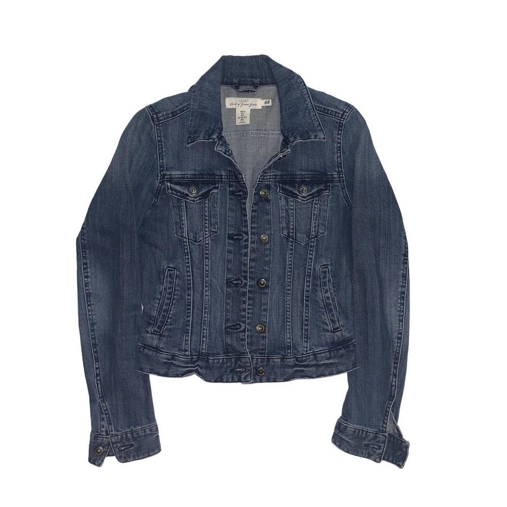 H&M Label of Graded Goods Jacket Womens Size 4 Blue Jean Denim Coat Ladies